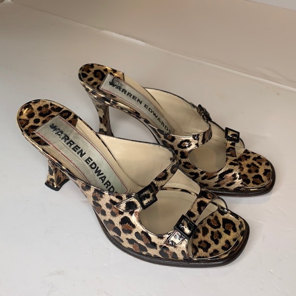 warren edwards Shoes - Warren Edwards patent leather leopard sandals
